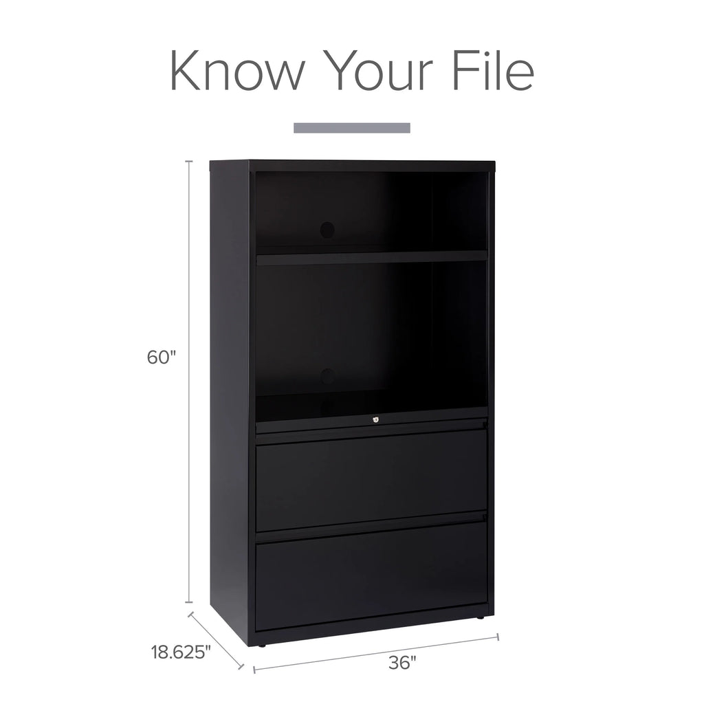 36 inch Wide 2 Drawer Metal File Cabinet, Black P21104