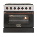 36 In. 5.2 cu ft. Natural Gas Range with Black Door L6390