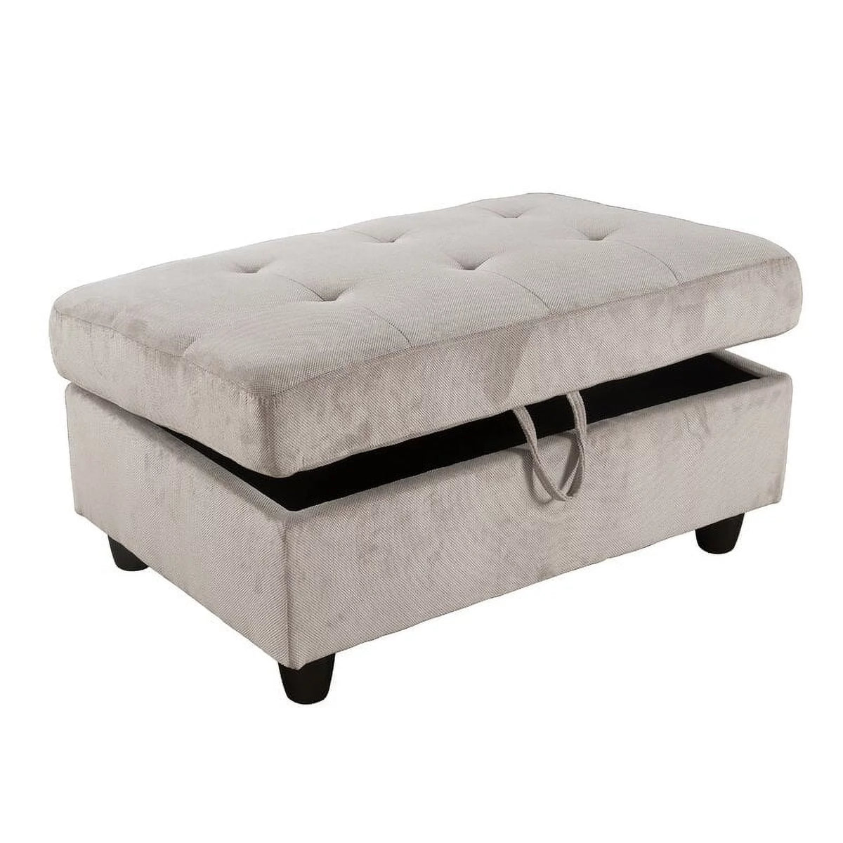Gray Right Hand Facing Sectional with Ottoman V9348