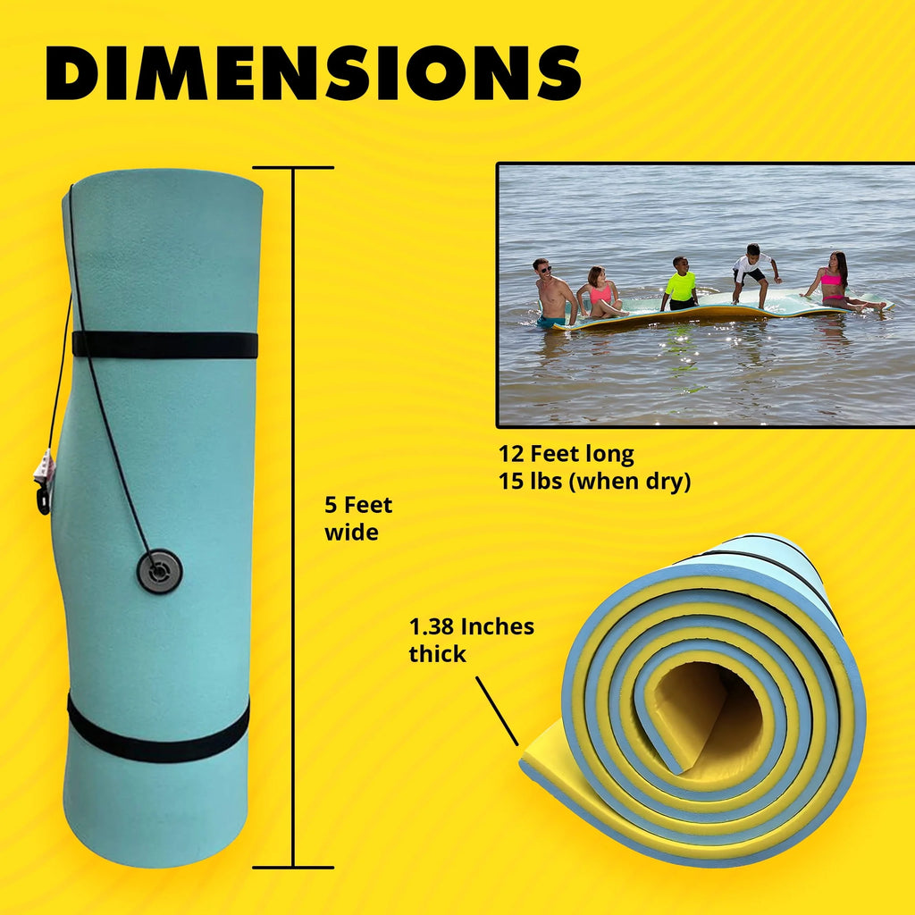 5 x 12 Ft Water Floating Lounge Mat Teal B797432