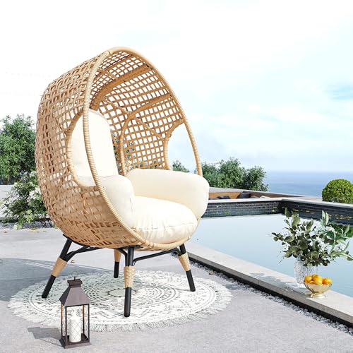 Oversized Wicker Egg Chair with Thicken Cushions B5136