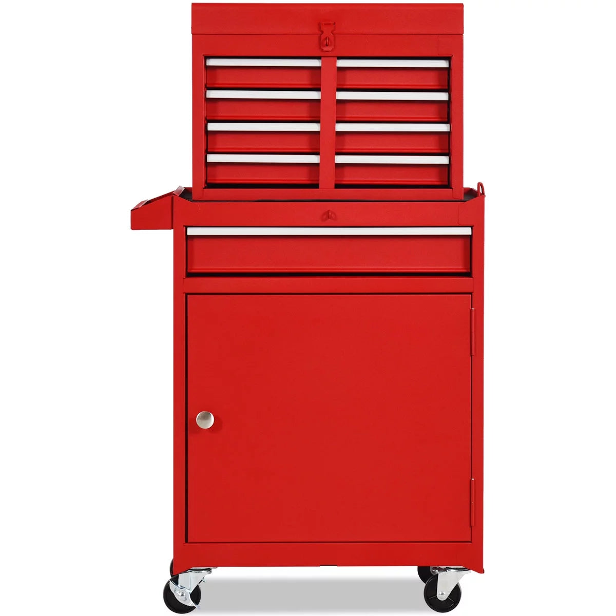 2 in 1 Tool Chest & Cabinet with 5 Sliding Drawers Red H469132