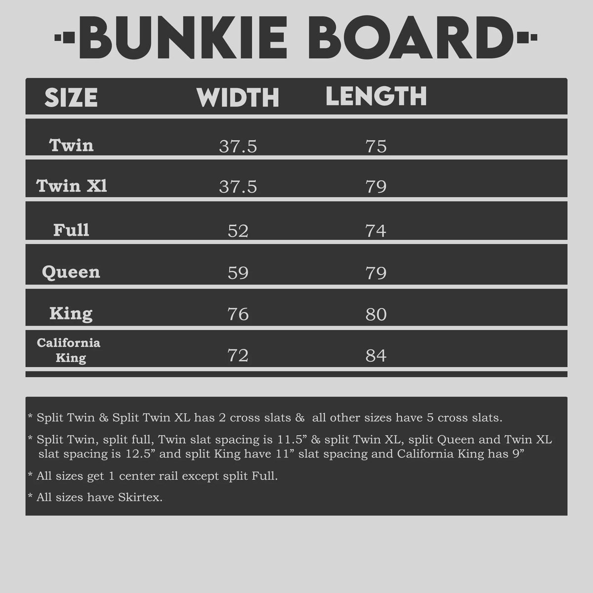 Queen Wood Bunkie Board A972