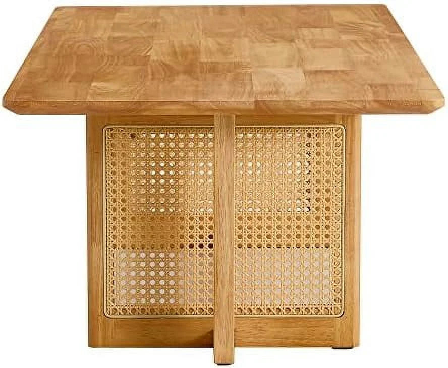 Wooden Coffee Table 47.2" Rectangular with MDF Desktop and Metal Legs J364