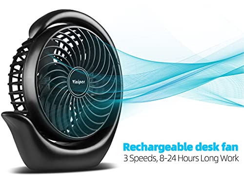 Portable Rechargeable Fan 3 Speeds 180 Rotation 6.2 inch R6275