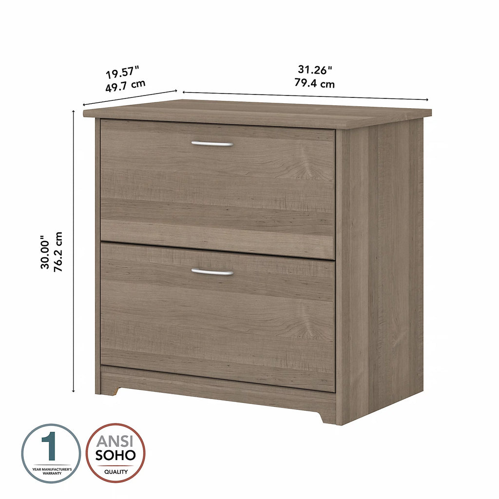 2 Drawer Lateral File Cabinet in Ash Gray B6214