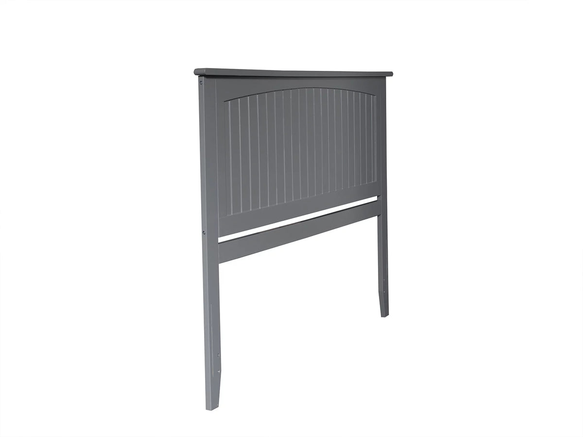 Queen Wood Panel Headboard with Device Charger in Gray S406