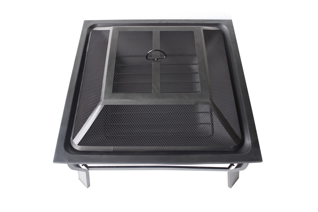 Square Wood Burning Fire Pit with Mesh Screen R561