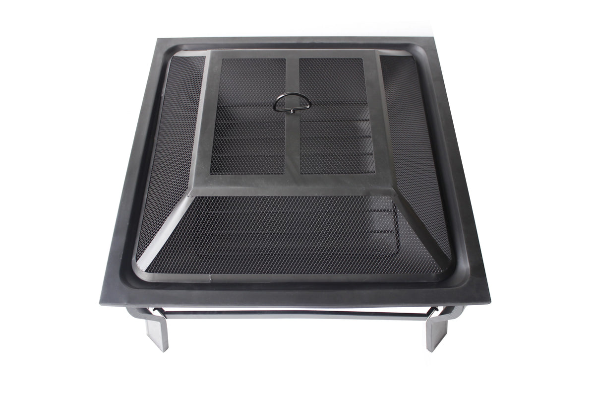 Square Wood Burning Fire Pit with Mesh Screen R561