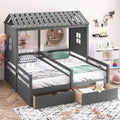 Twin Size House Platform Bed with Two Drawers U663721