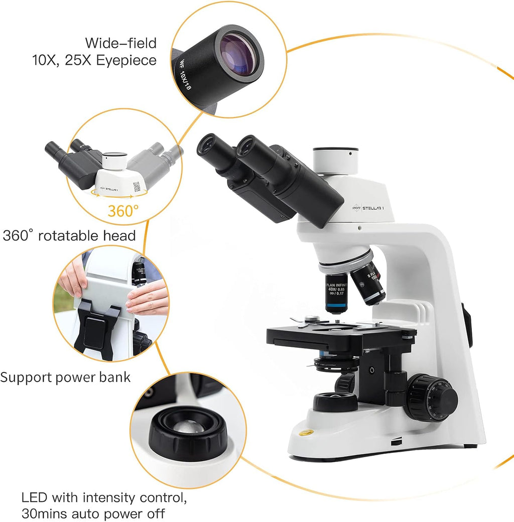 Compound Microscope 40X-2500X Magnification Trinocular Z13132