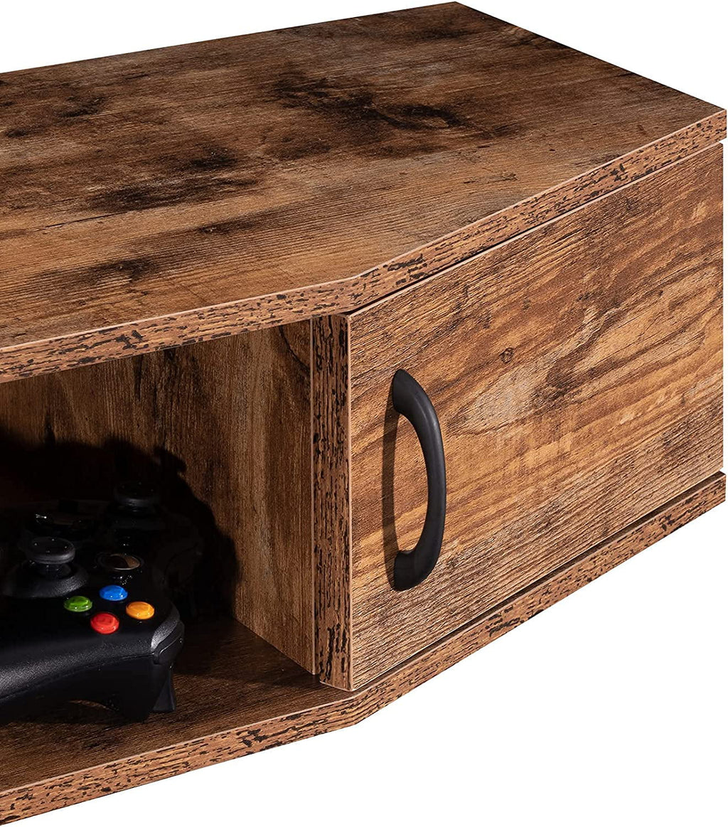 Brown Floating TV Stand with Storage P6640