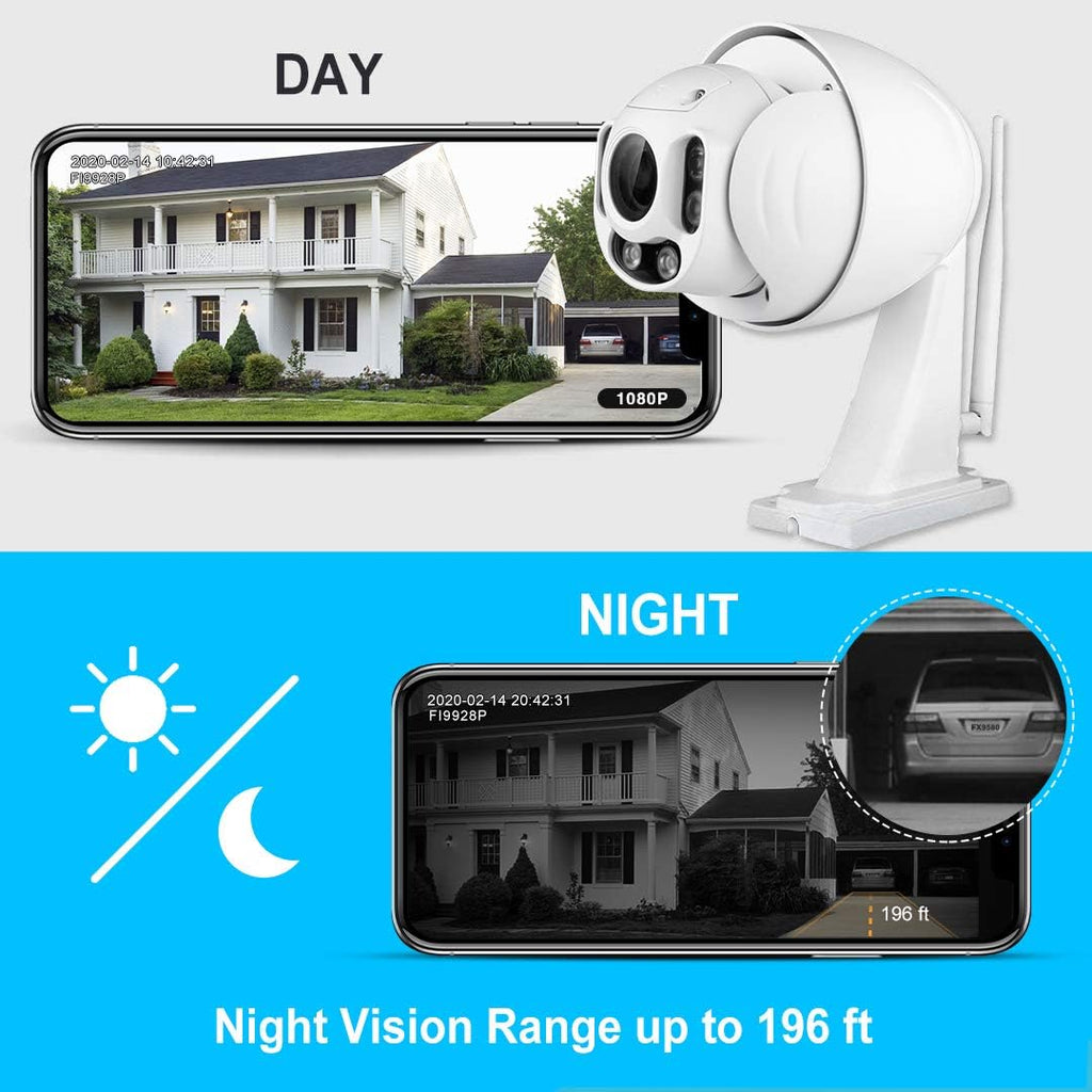 White Outdoor PTZ 4x Optical Zoom HD 1080P WiFi Security Camera P45525