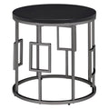 Black Round End Table X589