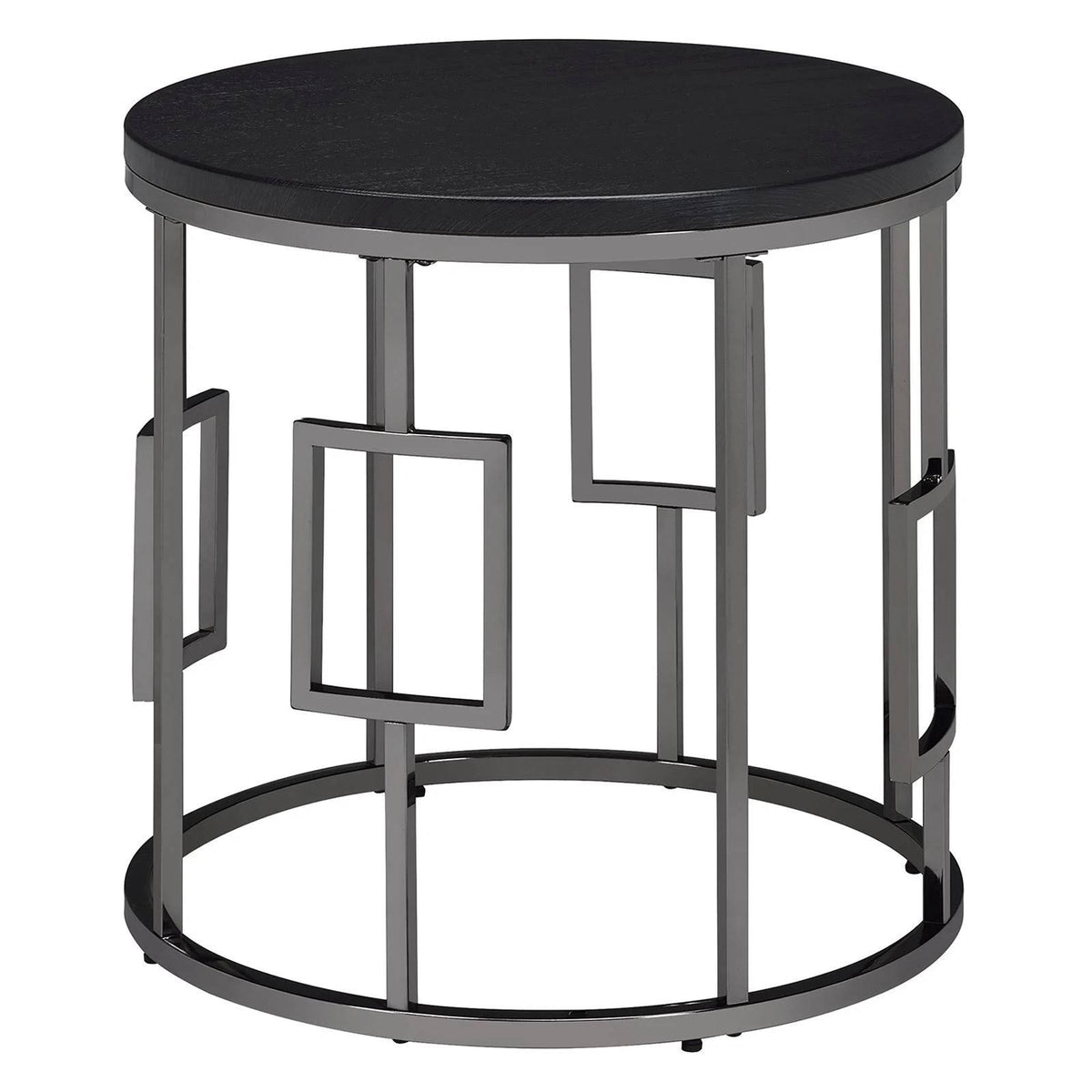 Black Round End Table X589