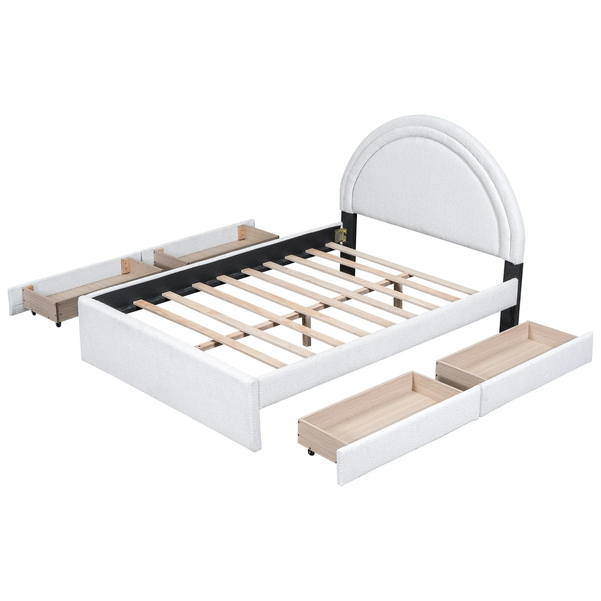 Upholstered Platform Bed With Four drawers Full W2292