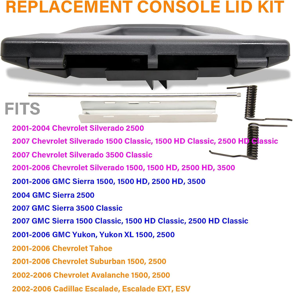 Center Console Lid Replacement Kit Dark Gray Pack of 2 E929