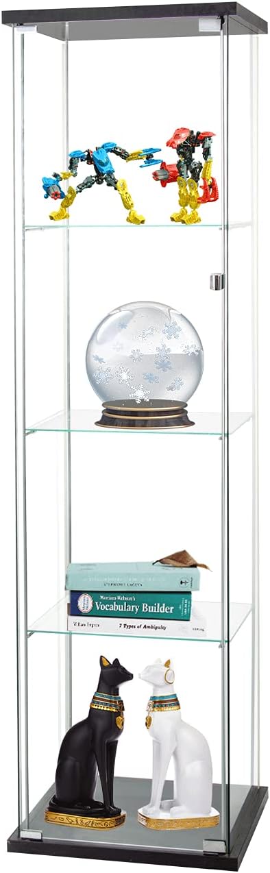 4-Shelf Glass Display Cabinet with Door P786406