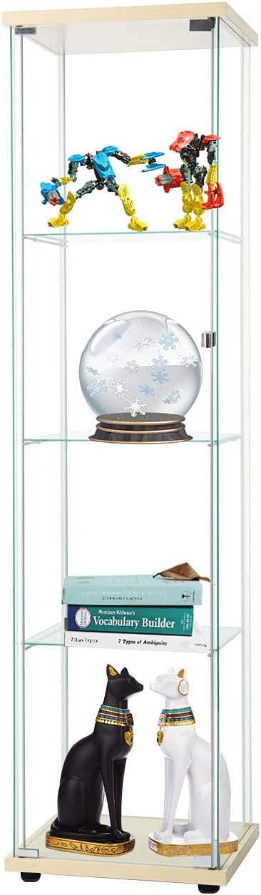 4-Shelf Glass Display Cabinet with Door P786406