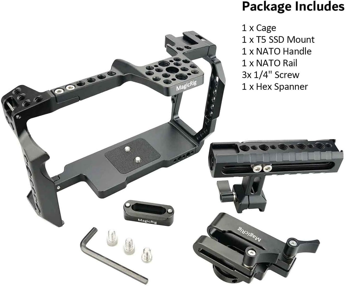 Camera Full Cage with NATO Rail, NATO Top Handle, T5 SSD Mount L3230