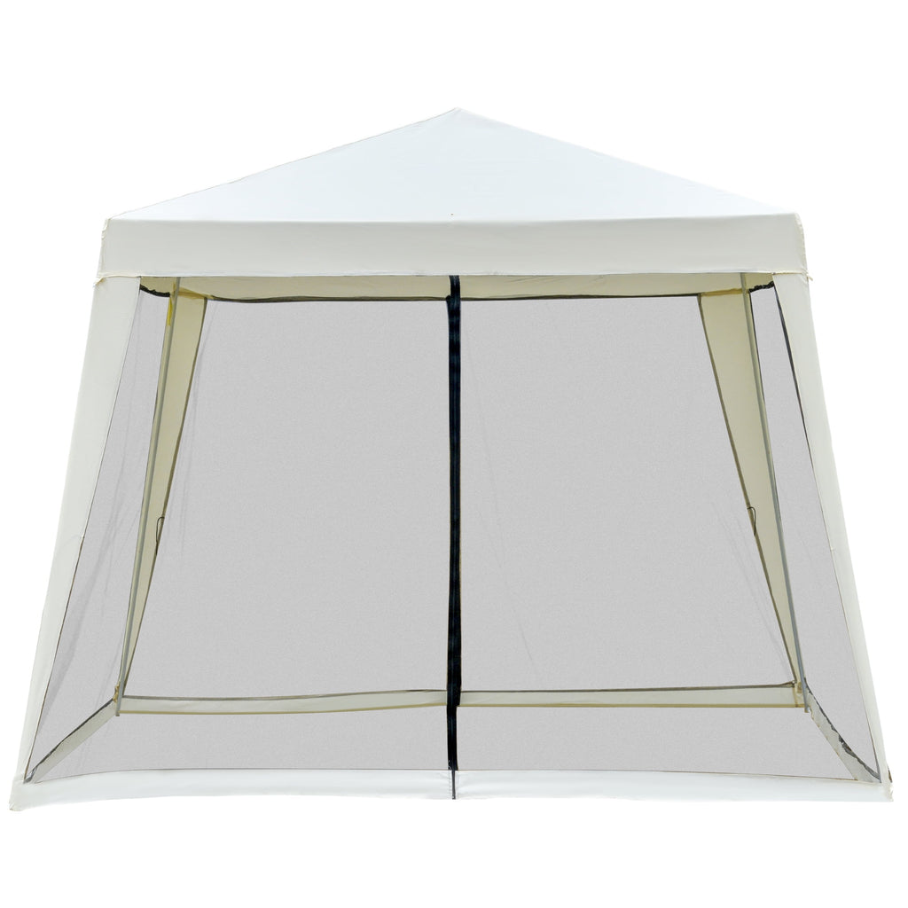 10' x 10' Folding Slant Leg Screened Canopy Tent with Mesh Sidewalls T19605