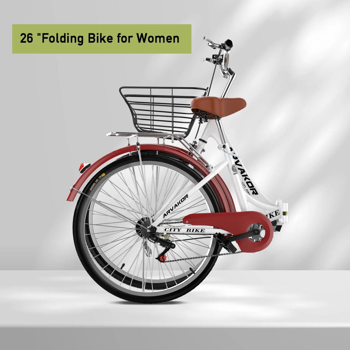 26 Inch White Cruiser Bike A85550