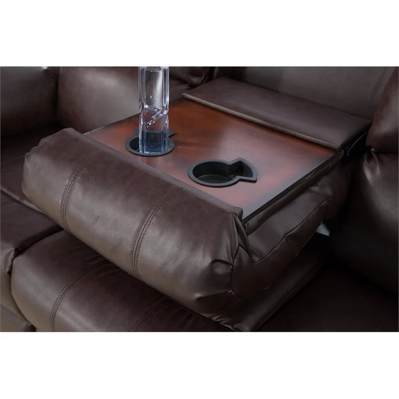 Espresso Faux Leather Recliner Sofa Set Z4087