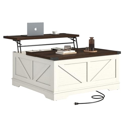 40” Lift Top Coffee Table with Power Outlets and Hidden Storage C9918