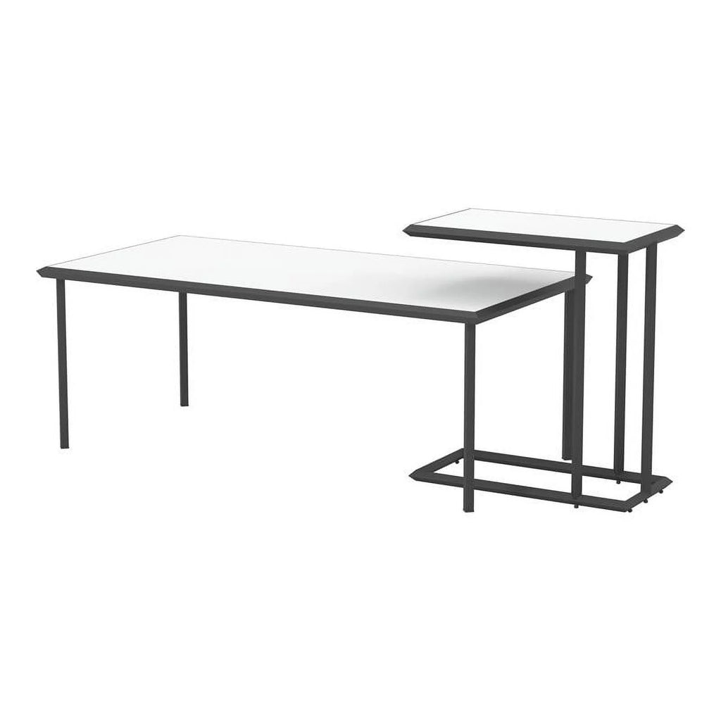 White 2-Piece Metal Coffee Table Set C80991