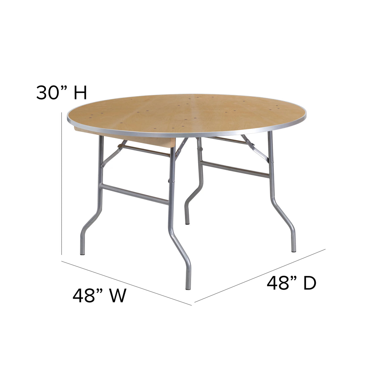 4-Foot Round Heavy Duty Birchwood Folding Banquet Table M286