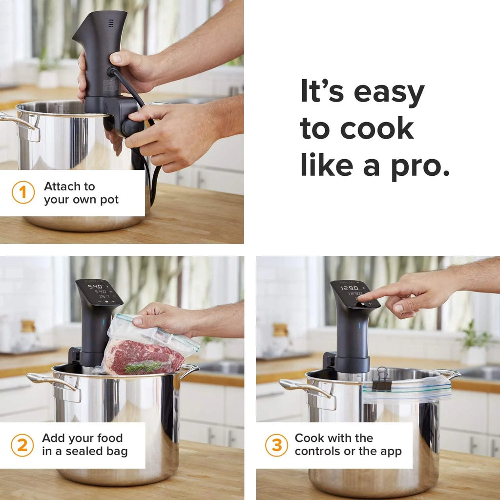 Sous Vide Precision Cooker 1200 Watts Black and Silver H9498