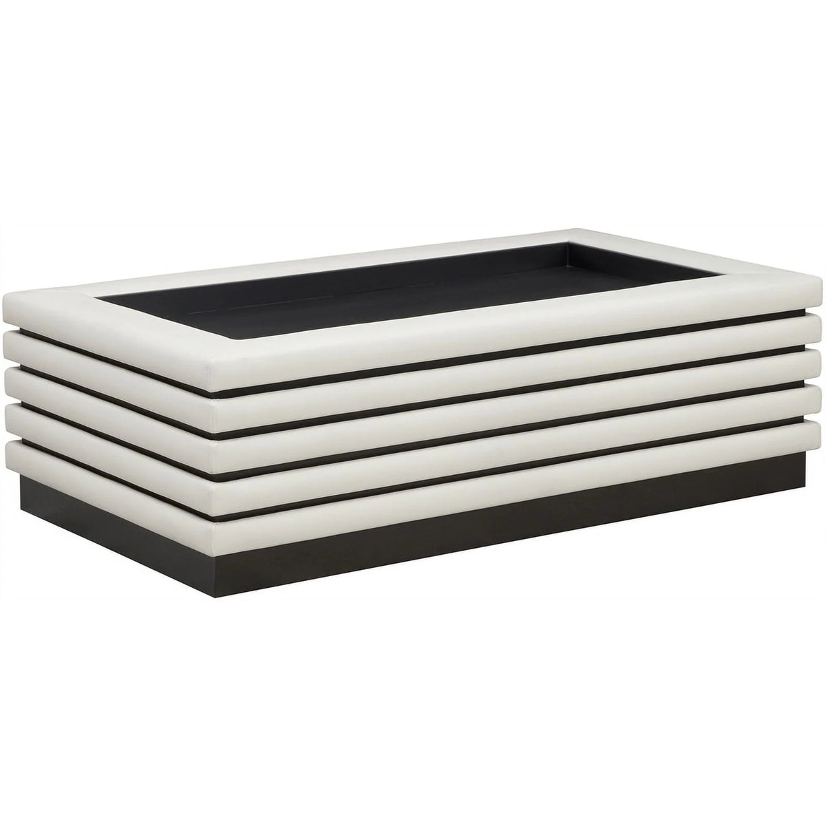 Cream Vegan Leather Coffee Table M540