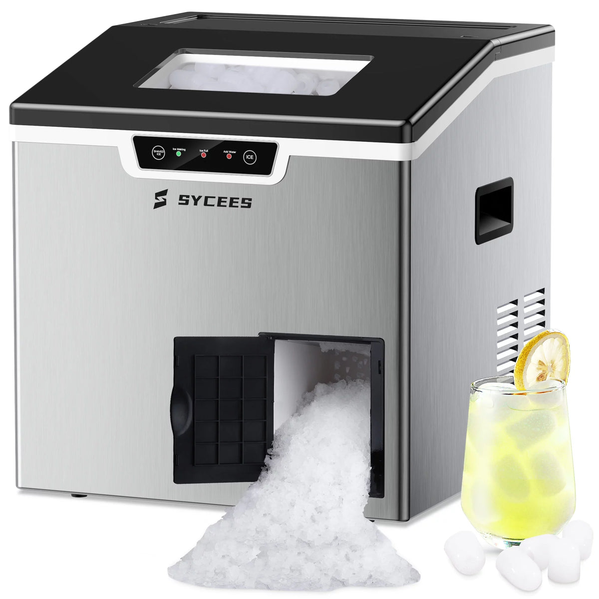 2-in-1 Countertop Ice Maker and Shaver Machine with Ice Scoop and Basket W303