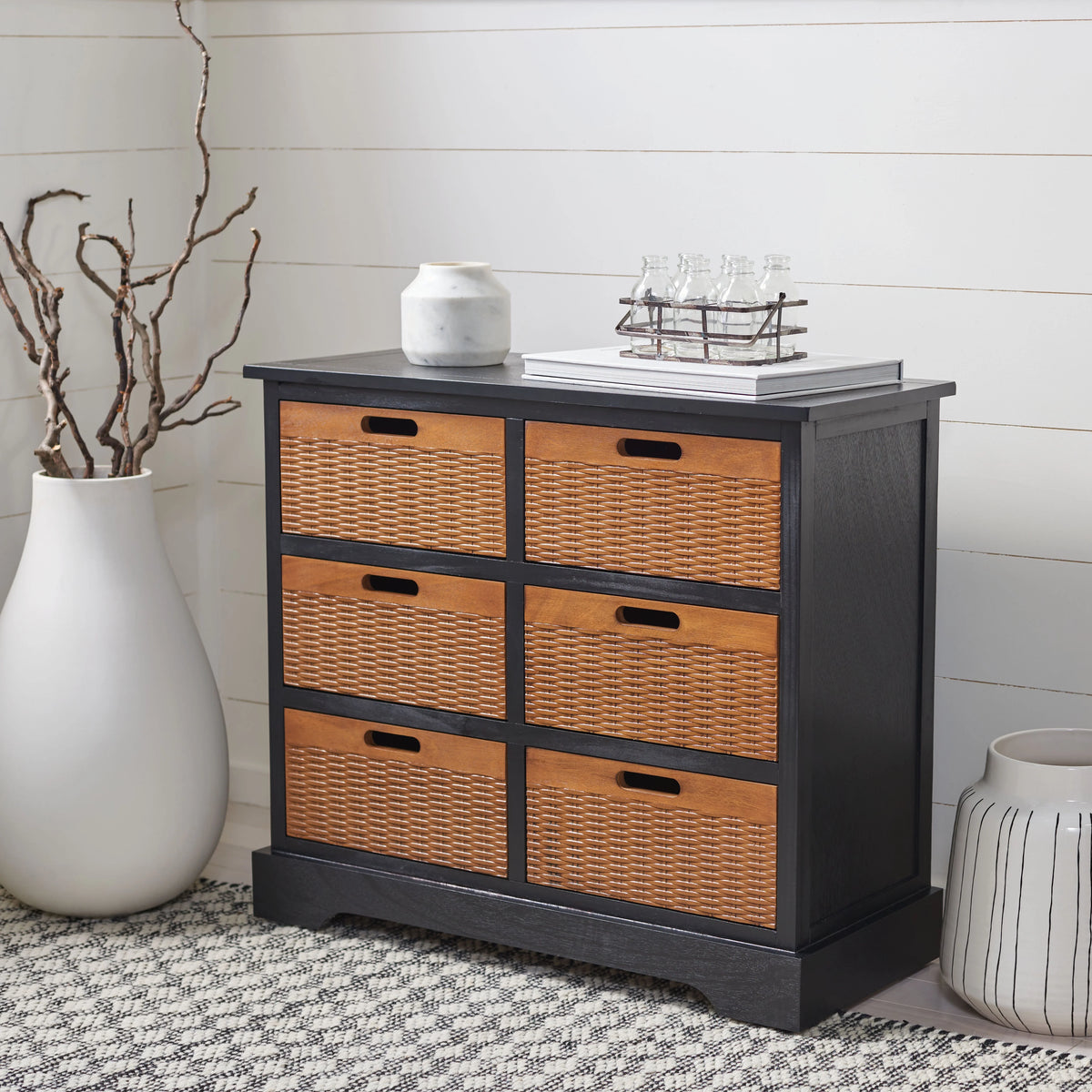 Black 6 Drawer Storage Unit R588046