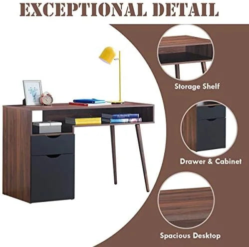 Computer Desk with Drawers Brown Z423894