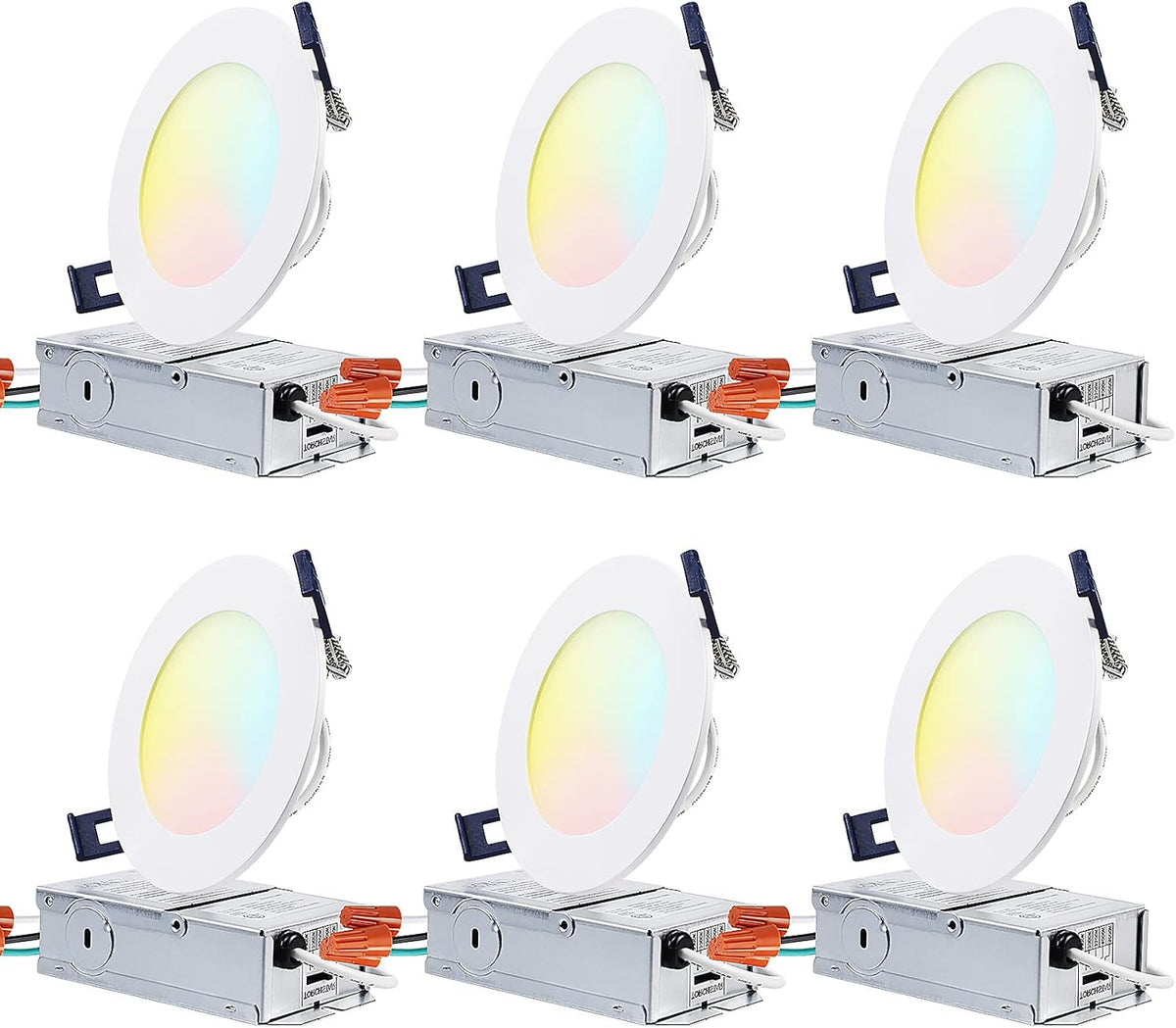 4 Inch Selectable Dimmable Ultra-Thin LED Recessed Light, Pack of 6 V509