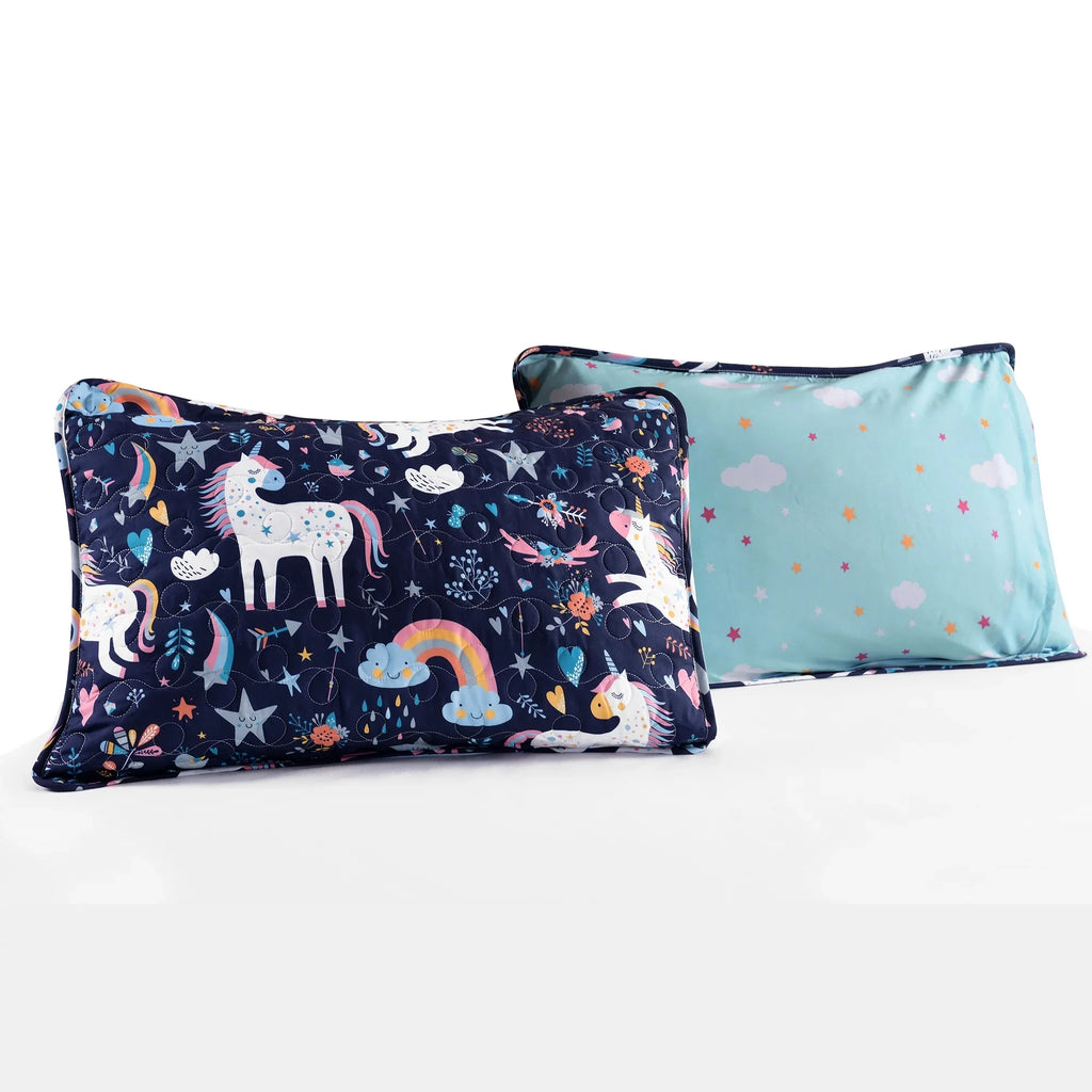 Reversible Animal Print Quilt, Twin, White/Multi, 4-Pc Set F438