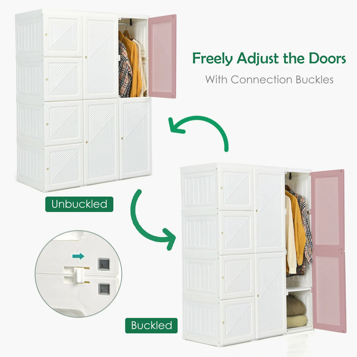 Portable Foldable Closet with 8 Cubes K8175
