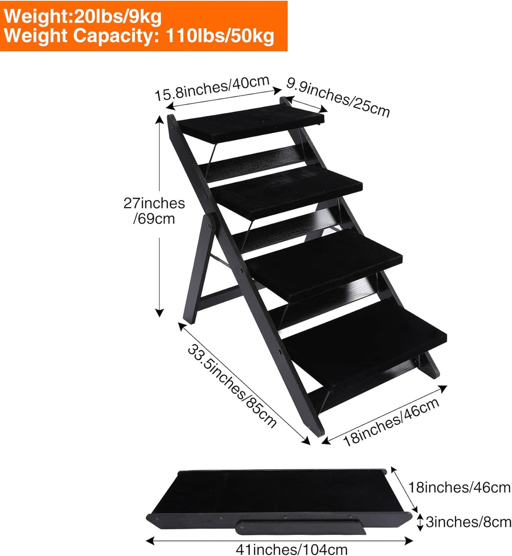 Wooden 2-in-1 Foldable Pet Steps, Pack of 2 L283
