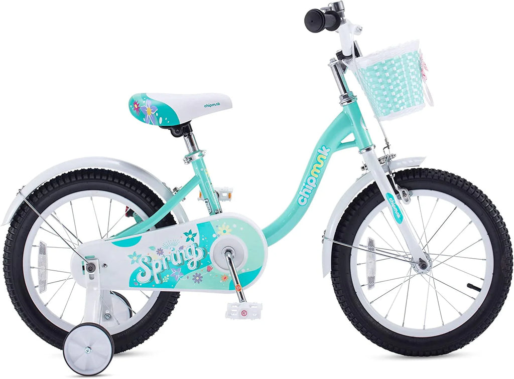 Green 18 Inch Kids Bike with Basket J946361