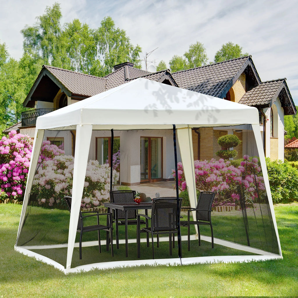 10' x 10' Folding Slant Leg Screened Canopy Tent with Mesh Sidewalls T19605