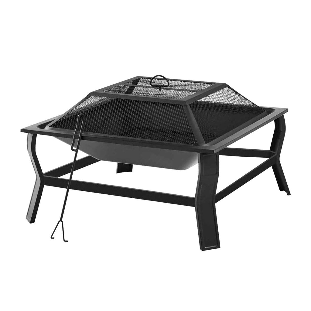 Square Wood Burning Fire Pit with Mesh Screen R561