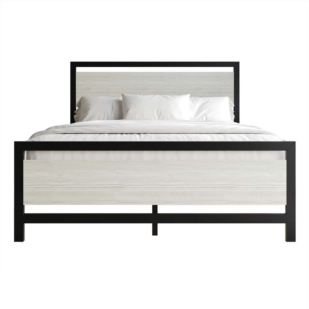 Twin Metal Platform Bed Light Grey S87057