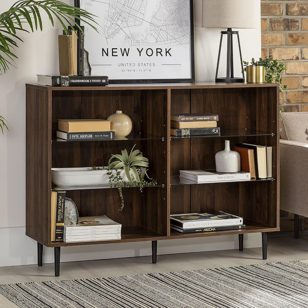 48 Inch Dark Walnut Bookcase P10887