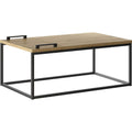 Oak and Black Painted Metal Cocktail Table T1668