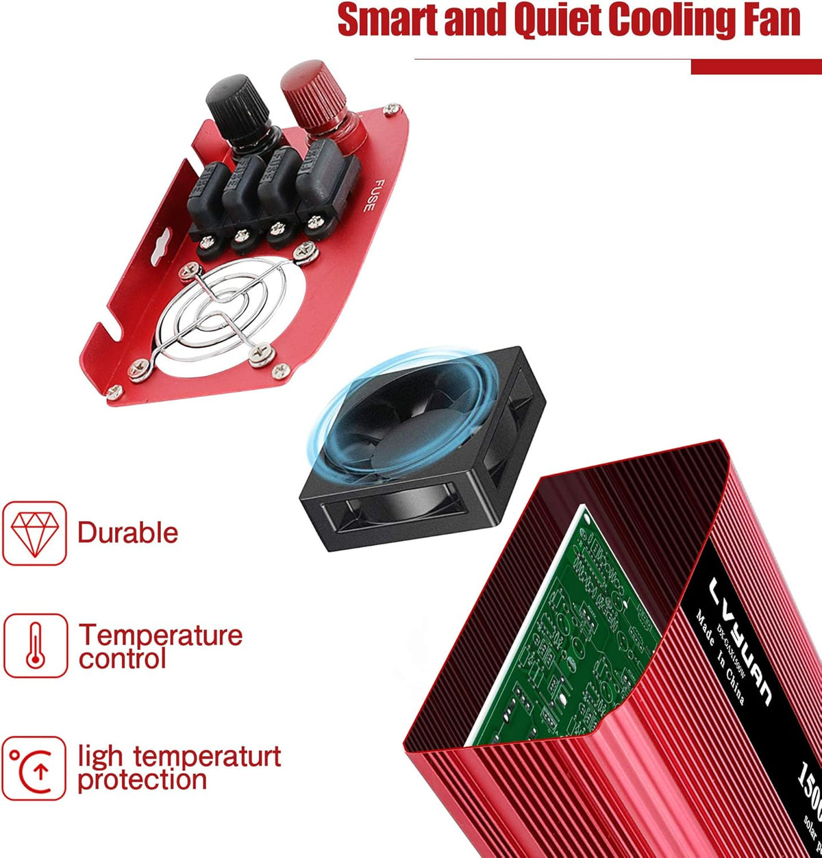 1500W Power Inverter with Dual AC Outlets and Dual USB Pack of 2 T9534