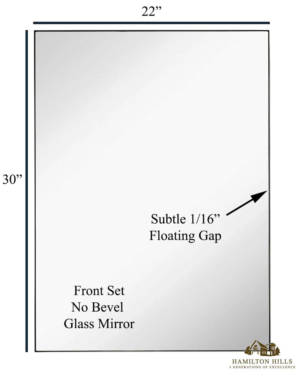 Brushed Metal Wall Mirror 22" x 30" O3110
