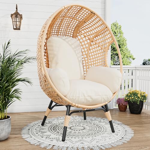 Oversized Wicker Egg Chair with Thicken Cushions B5136