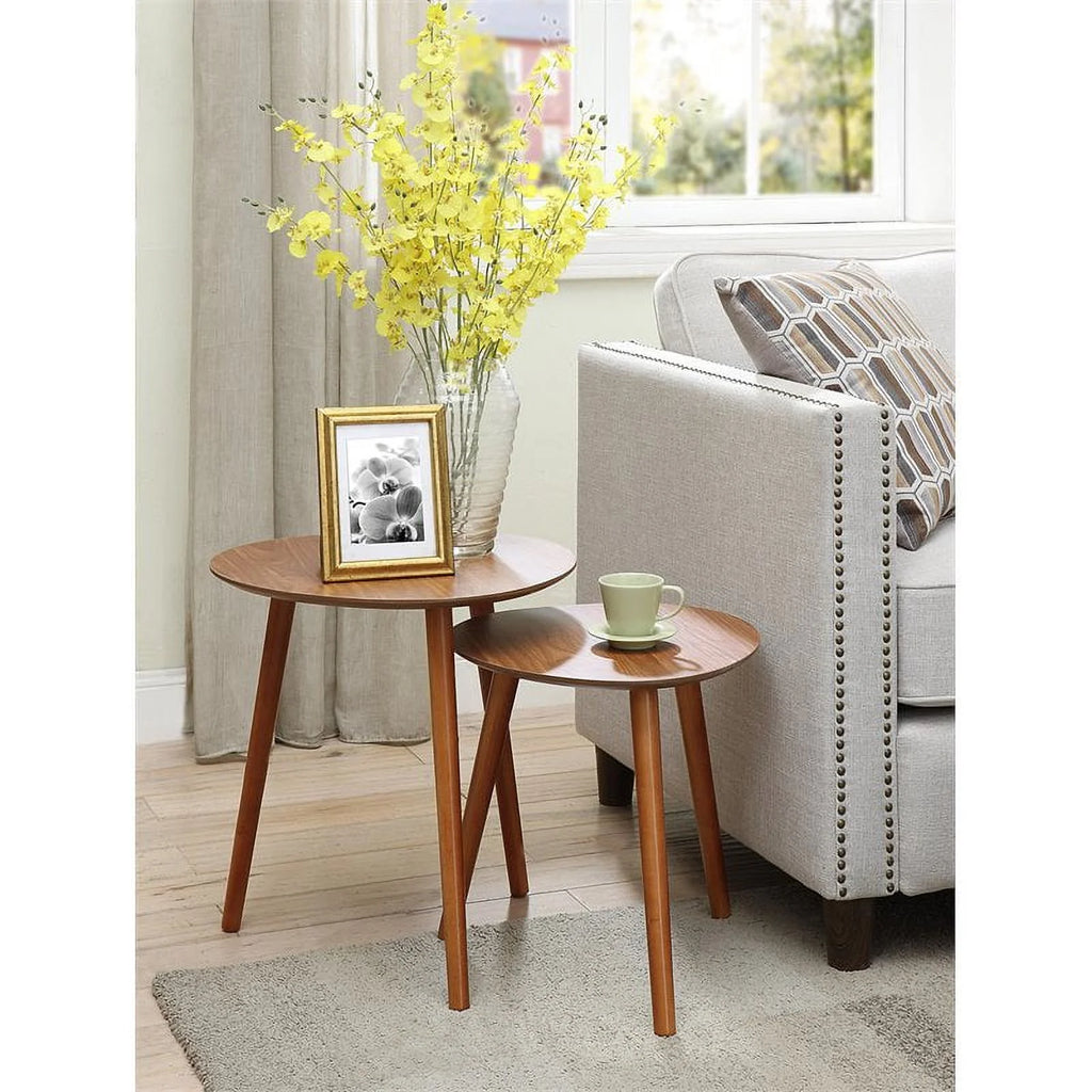 Mid-Century Wood Nesting End Table Set of 2 M28615