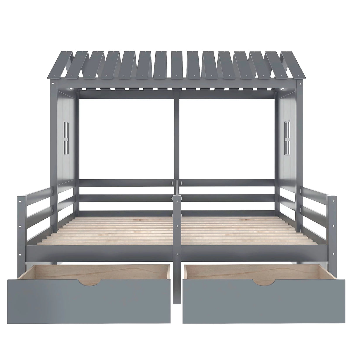 Twin Size House Platform Bed with Two Drawers U663721